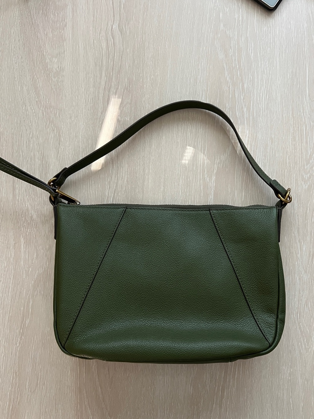 Fossil Olive Green Leather Convertible Shoulder Bag - Picture 4 of 4